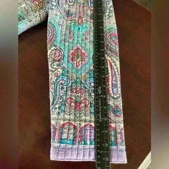 VTG Women’s Sz L Orvis Floral Reversible Quilted‎ Button Front Kimono Jacket - Picture 5 of 12